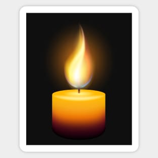 Burning Wax Candle on Black Sticker